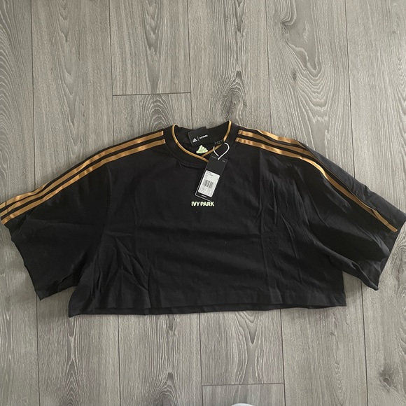 Adidas Ivy Park 3-Stripes Crop Tee - Picture 2 of 7
